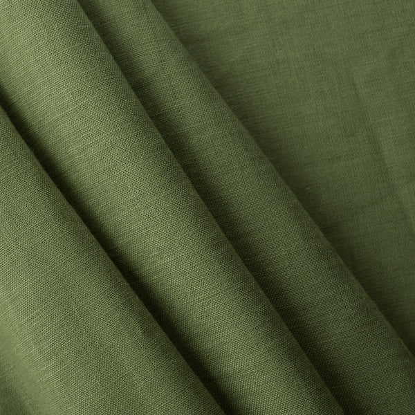 Olive Green 100% Linen Fabric, Lightweight, Perfect for Stylish Top Wears and Loose Clothing