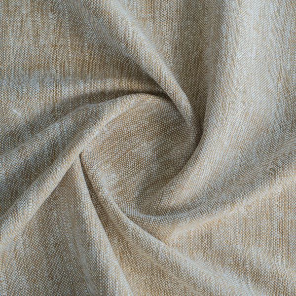 Rustic Oat Yarn-Dyed Linen Silk Blend Fabric – handwoven linen & Eri silk, medium-heavy upholstery fabric (350 GSM)