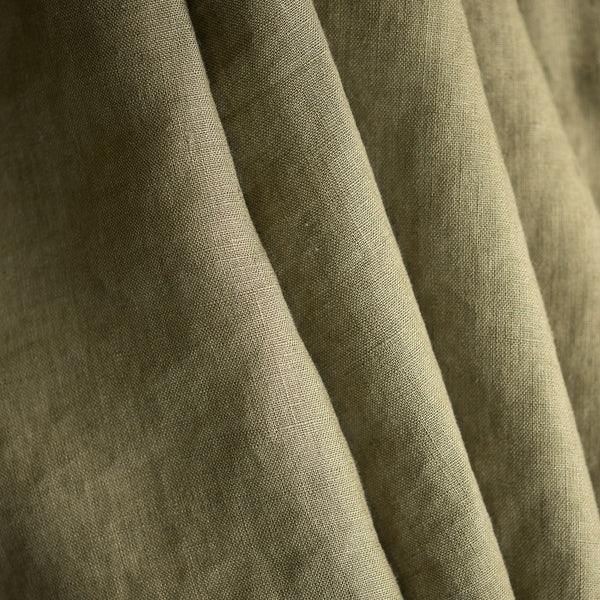 Premium Olive Green 100% Linen Fabric - Extra Wide 280cm