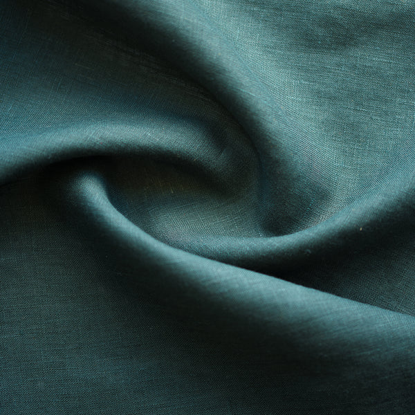 Pine Green Extra Wide 100% Linen Fabric - 280cm Width, Pre-Washed