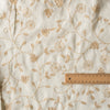 Ivory Bloom Embroidered Linen Fabric – lightweight natural linen with tonal leafy vine embroidery