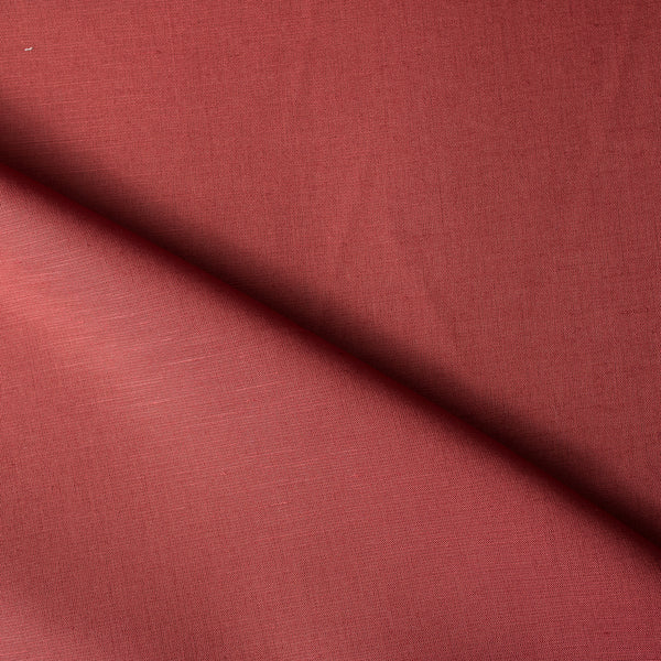 Vibrant brick red linen-cotton blend fabric, perfect for versatile sewing projects
