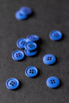 Bright Blue Cotton Button 15mm - organic cotton sewing button, eco-friendly and washable