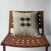 Natural & Black Patchwork Cushion Cover 100% Linen
