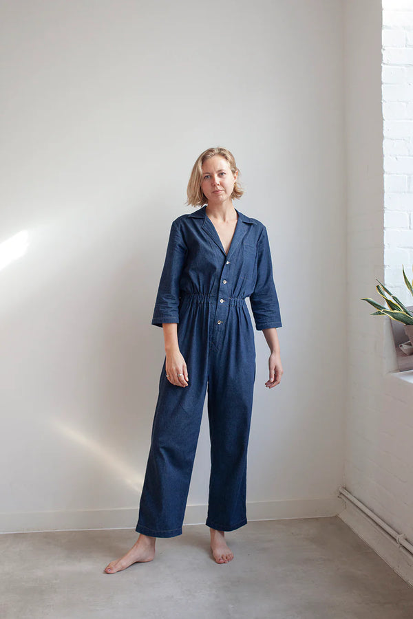 Jesse Jumpsuit sewing pattern, an all-in-one outfit offering true comfort, style, and casual charm, suitable for year-round wear and a best seller.