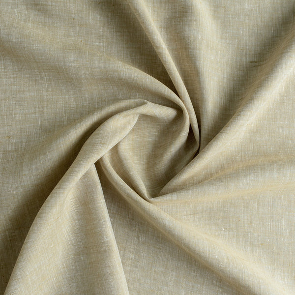Chambray wave Pale Moss Fizz 100% linen fabric, ideal for creating elegant and comfortable shirts, dresses, and tunics