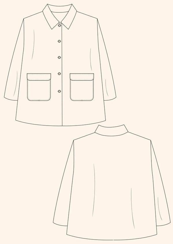 Potters Jacket Multi-Size PDF Pattern. Timeless Potters Jacket sewing pattern featuring a fully lined design with options for welt or gusset pockets, available in two lengths for a year-round classic look