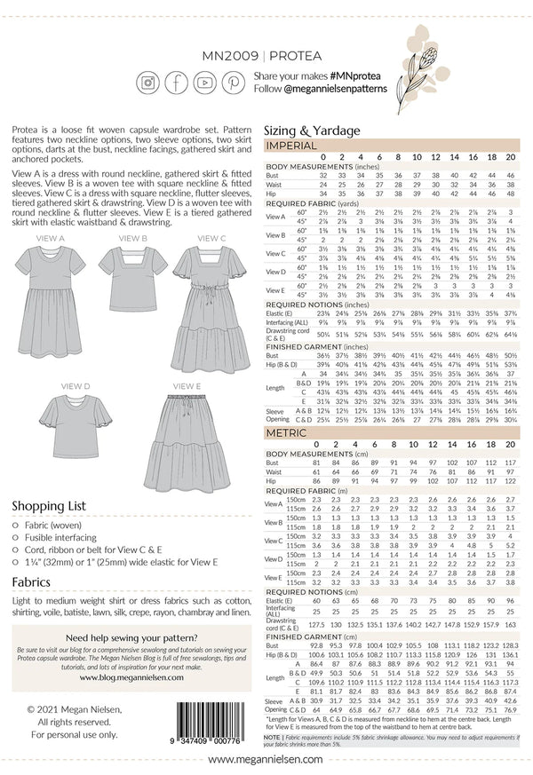 Protea Capsule Wardrobe Sewing Pattern - Loose Fit Woven Set