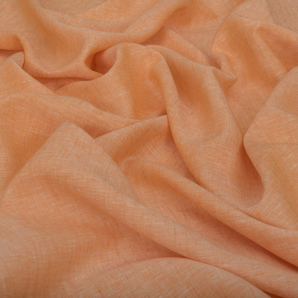 Orange Chambray 100% Linen Fabric-Pure Linen Fabric-Baird Mcnutt Linen-de Linum