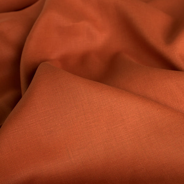 Tuscan Terracotta 100% Linen Fabric