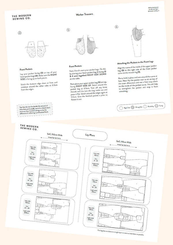 Worker Trousers (WOMENS) MultiSize PDF Pattern