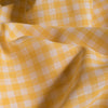Yellow Gingham 100% Linen Fabric
