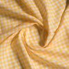 Yellow Gingham 100% Linen Fabric