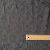 Ash Fern embroidered linen fabric – lightweight dark grey 100% linen with fern motif embroidery