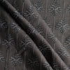 Ash Fern embroidered linen fabric – lightweight dark grey 100% linen with fern motif embroidery