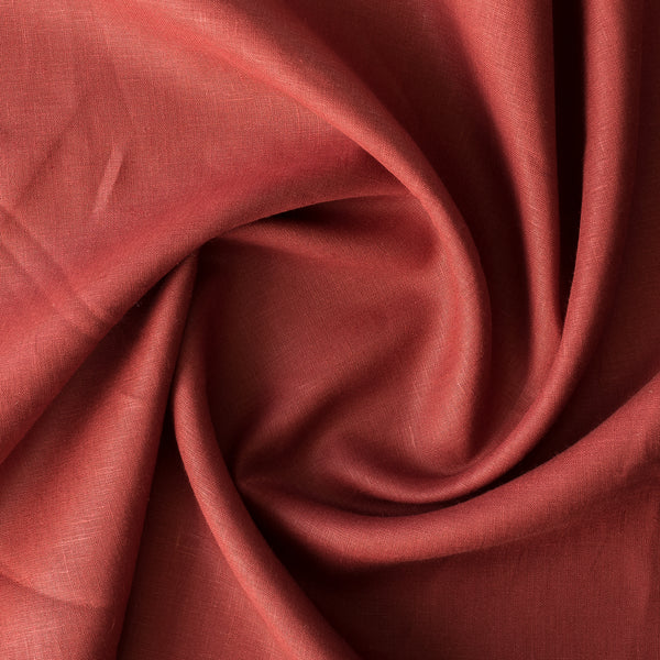 Autumn Spice 100% Linen Fabric – warm earthy tone, lightweight 140 GSM, fine 60 LEA weave