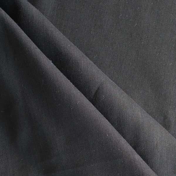 Black Linen Blend Fabric – lightweight 145 GSM, slight stretch with cotton & Lycra