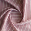 Blush Stripe Yarn-Dyed Linen Blend Fabric – muted mauve with elegant white stripes, lightweight 135 GSM