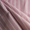 Blush Stripe Yarn-Dyed Linen Blend Fabric – muted mauve with elegant white stripes, lightweight 135 GSM