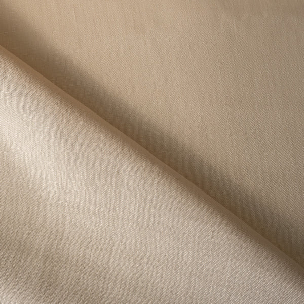 Buttermilk Cream 100% Linen Fabric, heavyweight with a fine weave, smooth finish, and soft drape, suitable for jackets, trousers, and home textiles.