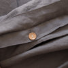 Charcoal grey 100% linen duvet cover breathable soft natural bedding
