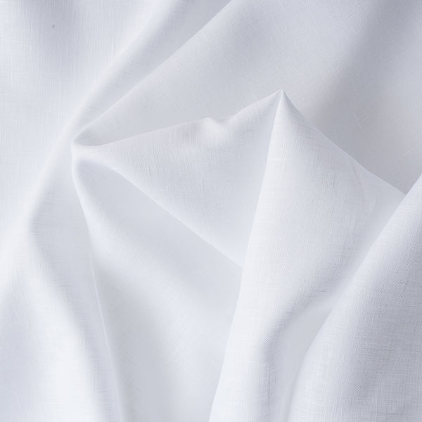 Classic White Linen Fabric - 100% European Flax, Lightweight & Pure White