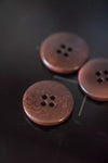 Brown corozo button 20mm, 4 hole sewing button