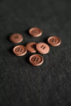 Brown/Red Cotton Button 15mm - organic cotton sewing button, eco-friendly and washable