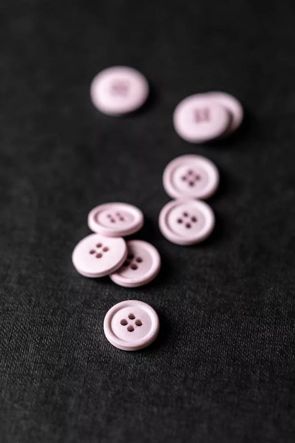 Flower Pink Cotton Button 15mm - organic cotton sewing button, eco-friendly and washable