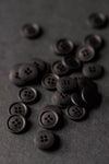 Black Cotton Button 15mm - organic cotton sewing button, eco-friendly and washable