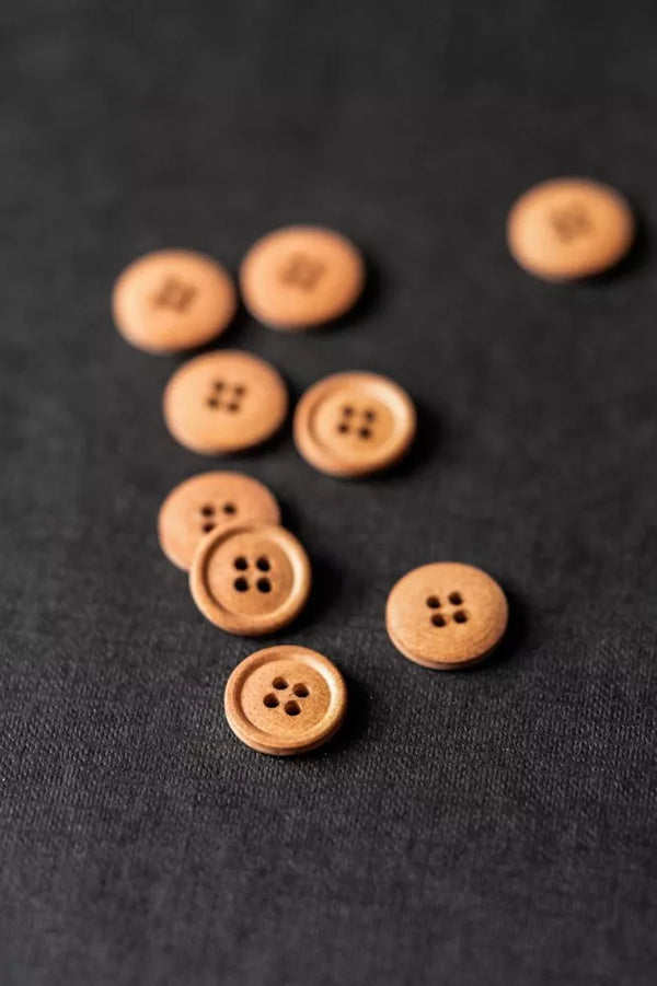 Rusty Orange Cotton Button 15mm - organic cotton sewing button, eco-friendly and washable