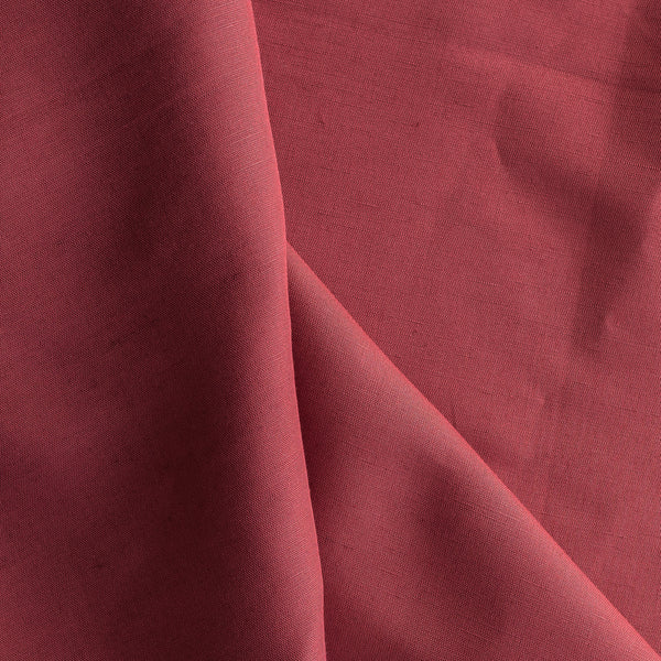 Cranberry Dusk Linen Blend Fabric – deep cranberry red shade, lightweight