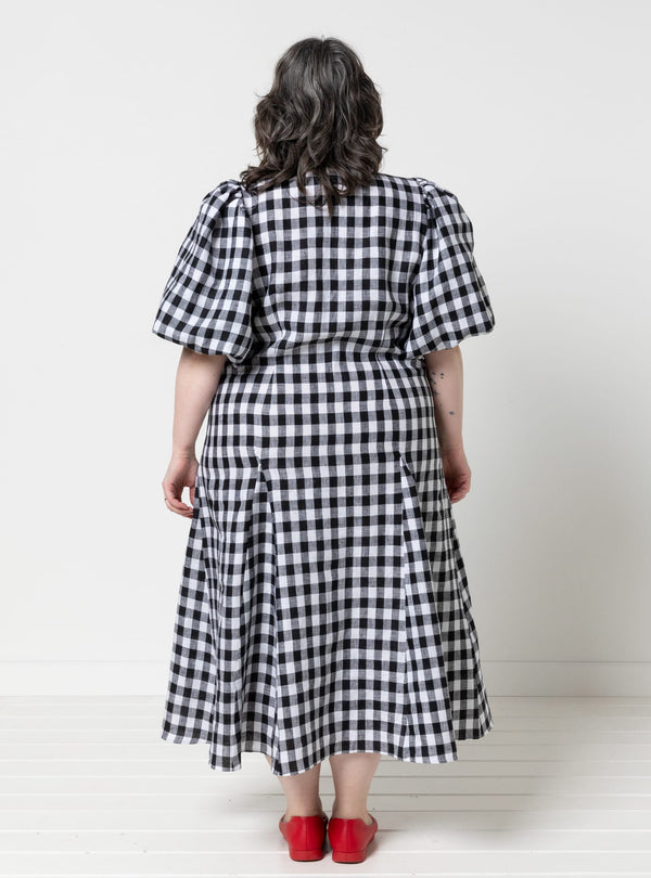 Dallas woven shirt and dress sewing pattern in gingham
