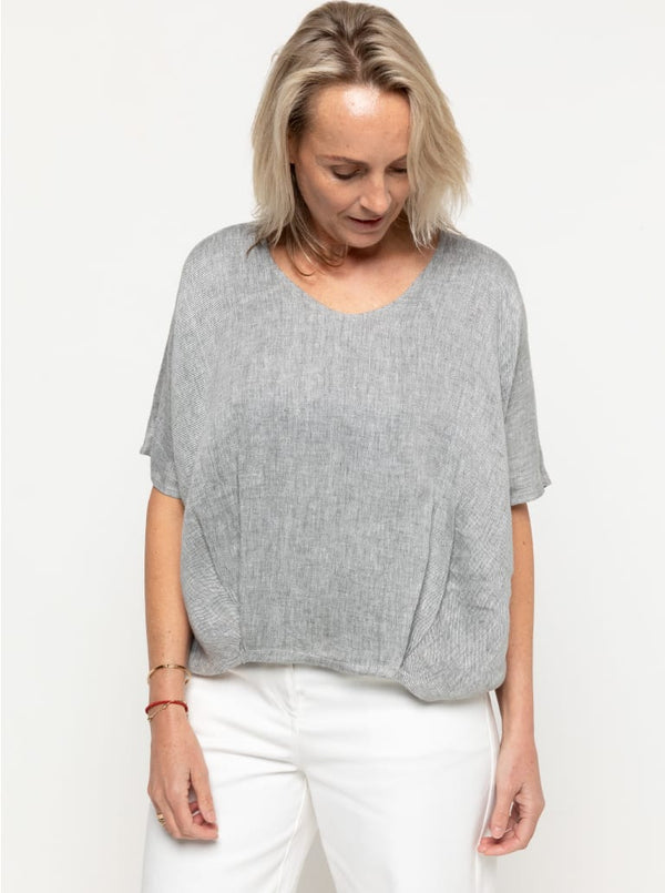 Daphne Tunic Sewing Pattern – oversized cocoon shape tunic with hem tucks and U neckline