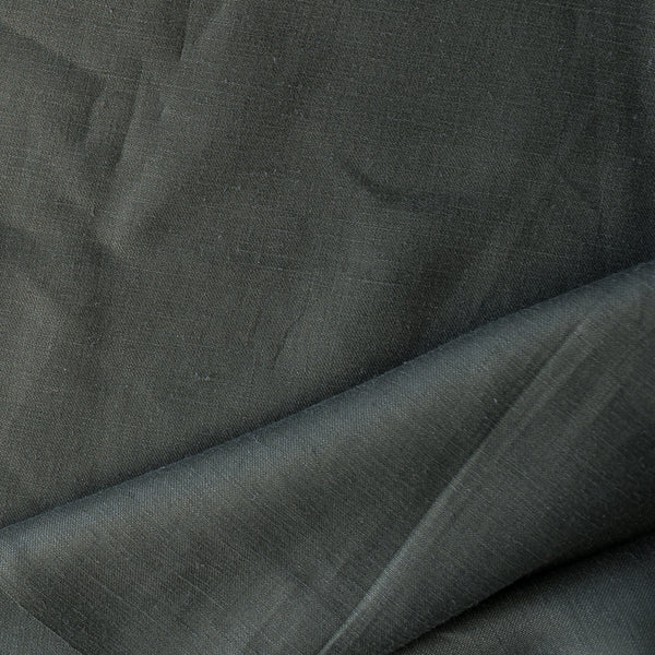 Dark Olive 100% Linen Fabric – rich dark green shade, medium to heavy-weight 230 GSM, fine 40 LEA weave