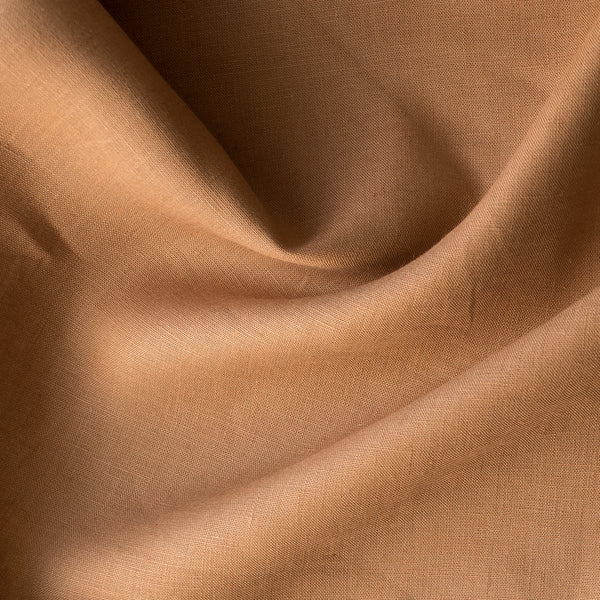 Desert Clay 100% Linen Fabric – warm earthy brown shade, medium weight 185 GSM, fine 40 LEA weave