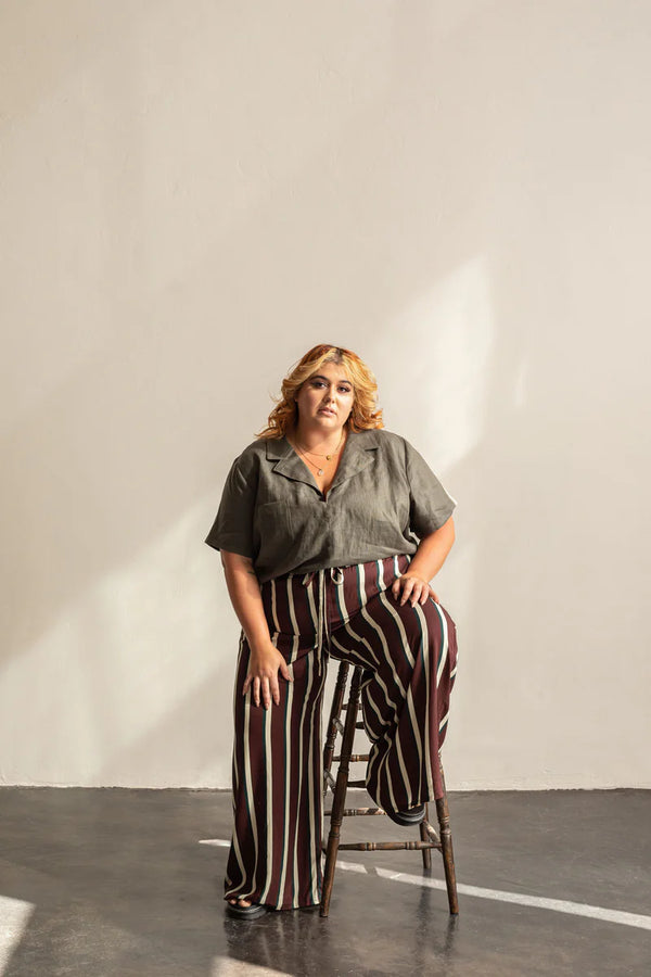 Donny Shirt Sewing Pattern – boxy pull-on woven top with lapel collar and pocket (XS–7X)