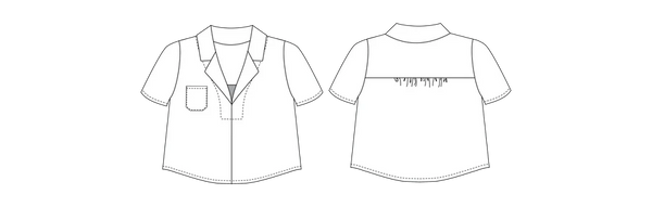 Donny Shirt Sewing Pattern – boxy pull-on woven top with lapel collar and pocket (XS–7X)