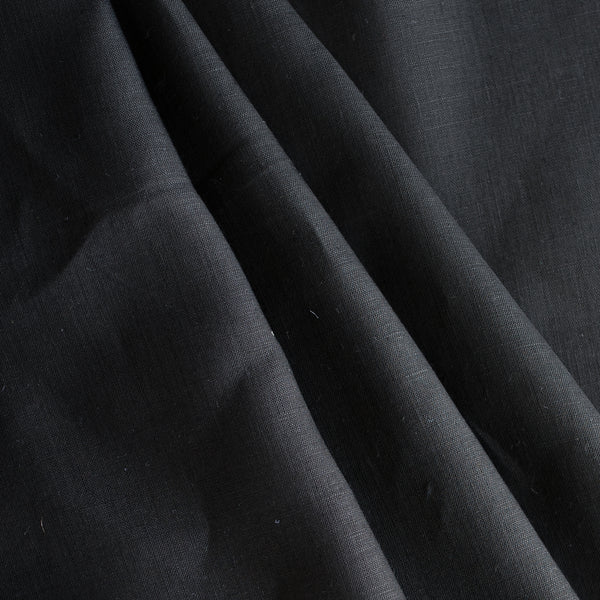 clipse Black 100% Linen Fabric – deep black, lightweight 140 GSM, 60 LEA fine weave