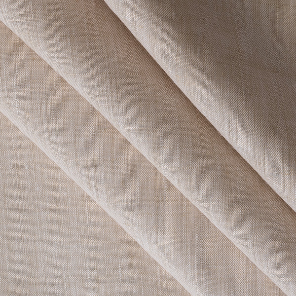 Close-up of Golden Haze linen fabric, 100% linen chambray weave, light to medium weight