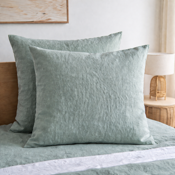 Harbour Sage 100% Linen European Pillowcase (Set of 2)