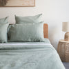 Harbour Sage 100% Linen Flat Sheet