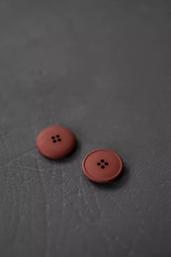 Brick Hemp Button 20mm - eco-friendly hemp button for sewing and garments