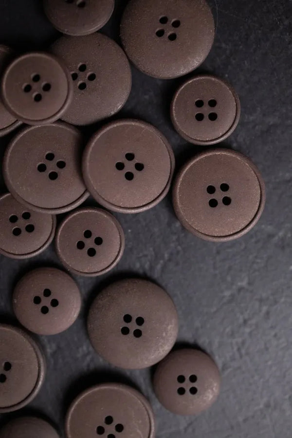 Dark Brown Hemp Button 20mm - eco-friendly hemp button for sewing and garments