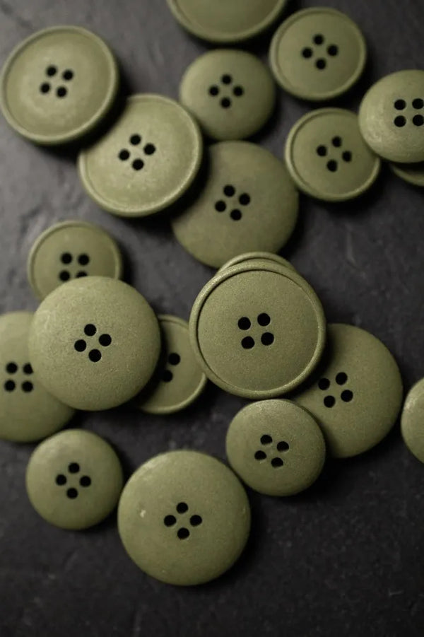 Mid Green Hemp Button 20mm - eco-friendly hemp button for sewing and garments