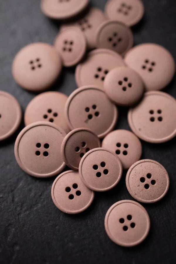 Muted Pink Hemp Button 15mm - eco-friendly hemp button for sewing and garments