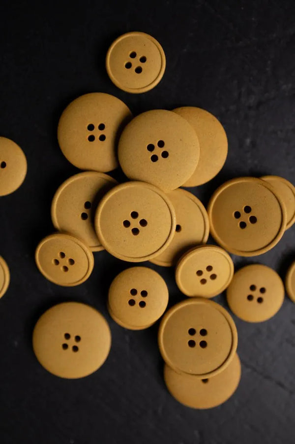 Yellow Hemp Button 15mm - eco-friendly hemp button for sewing and garments