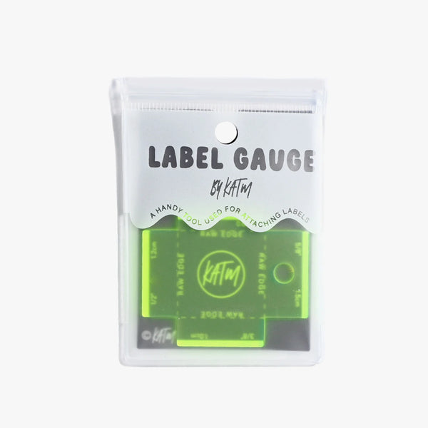 KATM Gauge for Labels tool for accurate sewing label placement in handmade clothes and DIY sewing projects