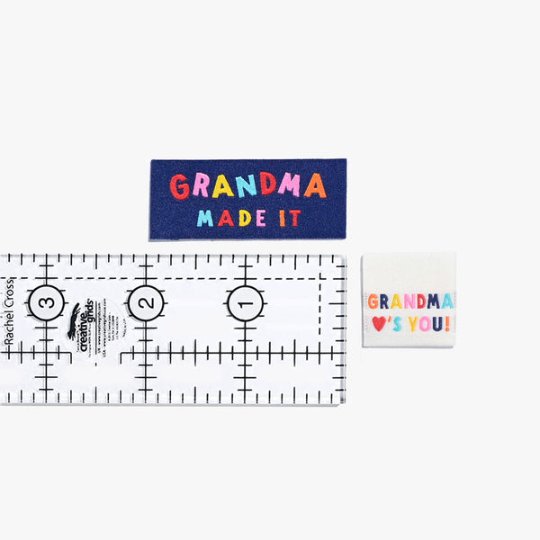 Grandma Made It and Grandma Loves You KATM sewing labels for handmade clothes and DIY sewing projects