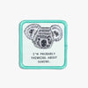 I’m Probably Thinking About Sewing Koala iron-on patch KATM sewing label for handmade clothes and DIY sewing projects